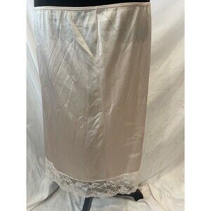 Vintage 1960's Half Slip Skirt Slip Pink Lace Wide Lace Band at Hem 14/16 Tall